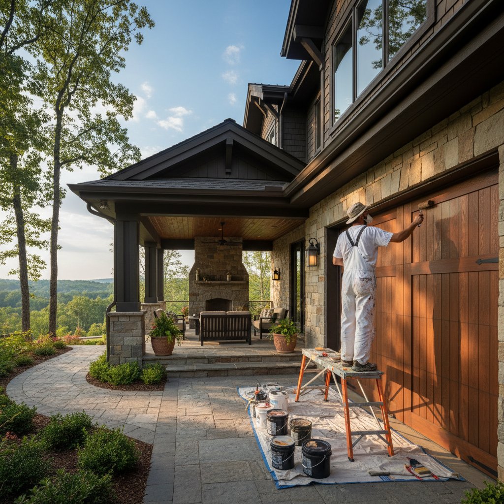 Professional painter applying premium finish